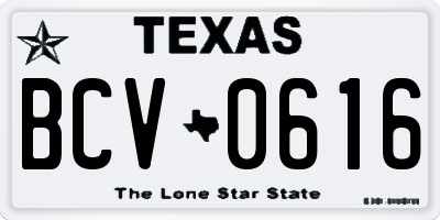 TX license plate BCV0616
