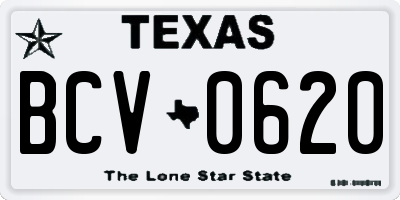 TX license plate BCV0620