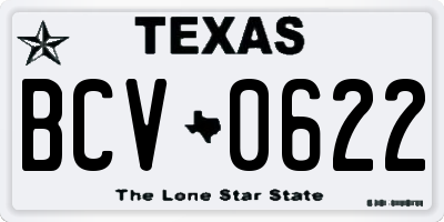 TX license plate BCV0622