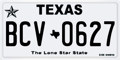 TX license plate BCV0627