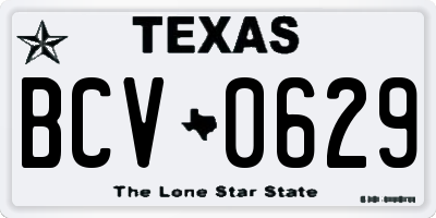 TX license plate BCV0629