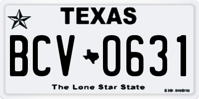 TX license plate BCV0631