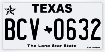 TX license plate BCV0632