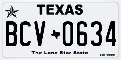 TX license plate BCV0634