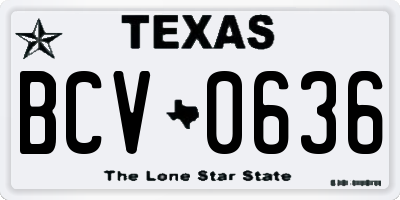 TX license plate BCV0636