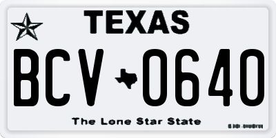 TX license plate BCV0640