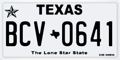 TX license plate BCV0641