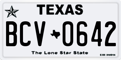 TX license plate BCV0642