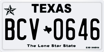 TX license plate BCV0646