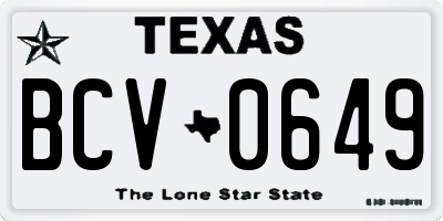 TX license plate BCV0649