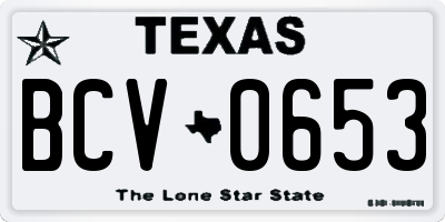 TX license plate BCV0653