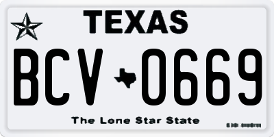 TX license plate BCV0669