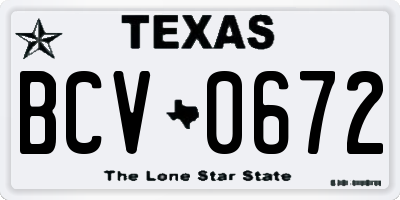 TX license plate BCV0672