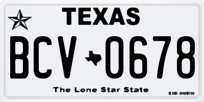 TX license plate BCV0678
