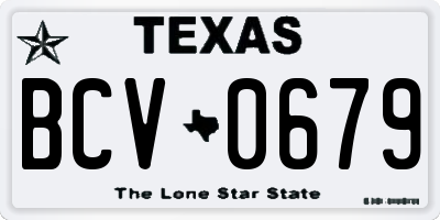 TX license plate BCV0679