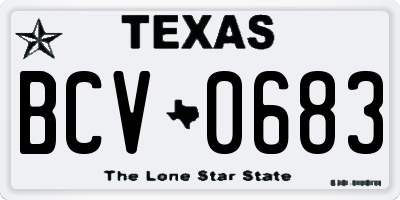 TX license plate BCV0683