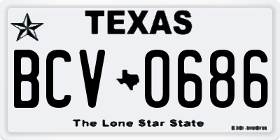 TX license plate BCV0686