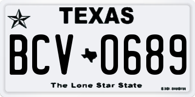 TX license plate BCV0689