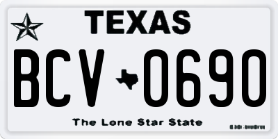 TX license plate BCV0690