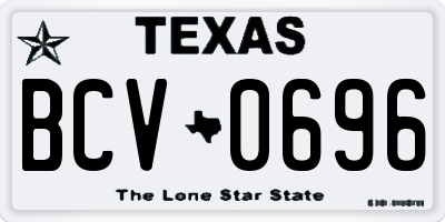 TX license plate BCV0696