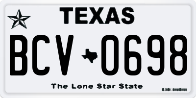 TX license plate BCV0698