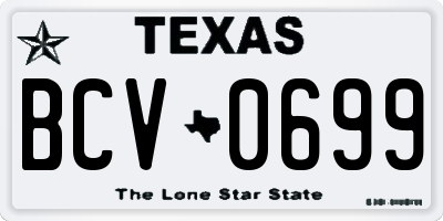 TX license plate BCV0699