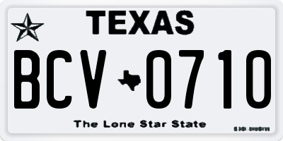 TX license plate BCV0710