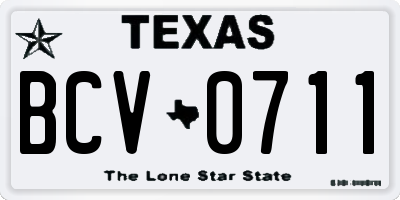 TX license plate BCV0711