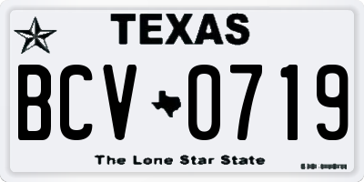 TX license plate BCV0719