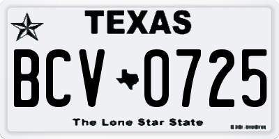 TX license plate BCV0725