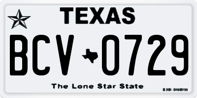TX license plate BCV0729
