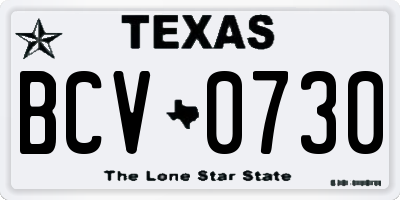 TX license plate BCV0730