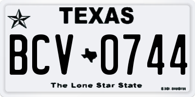 TX license plate BCV0744