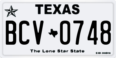 TX license plate BCV0748