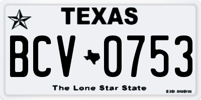 TX license plate BCV0753