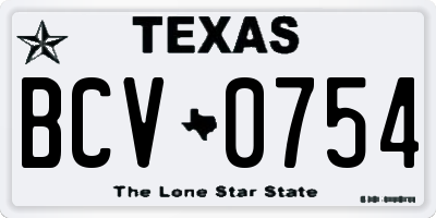 TX license plate BCV0754