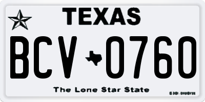 TX license plate BCV0760