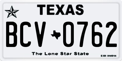 TX license plate BCV0762