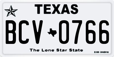TX license plate BCV0766