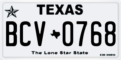 TX license plate BCV0768