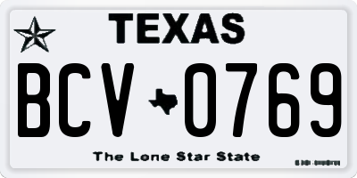TX license plate BCV0769