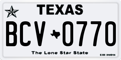 TX license plate BCV0770