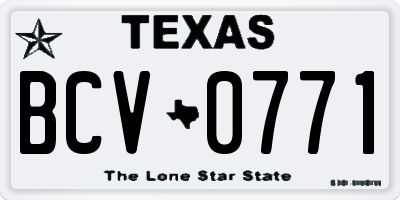 TX license plate BCV0771