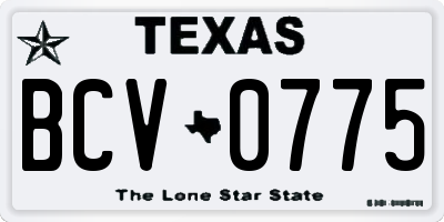TX license plate BCV0775