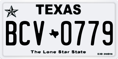 TX license plate BCV0779