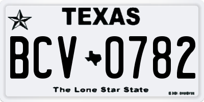 TX license plate BCV0782