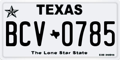 TX license plate BCV0785