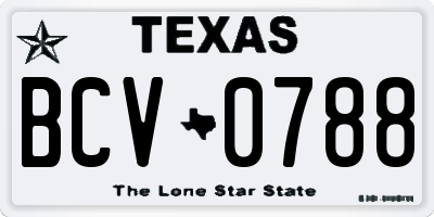TX license plate BCV0788