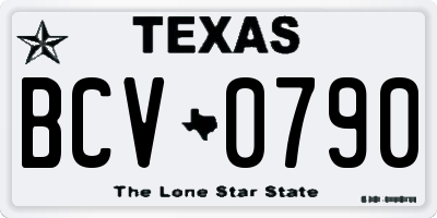 TX license plate BCV0790