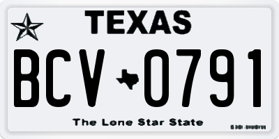TX license plate BCV0791